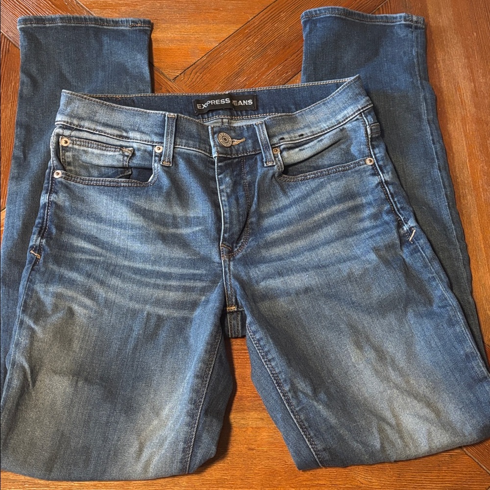 Express Mid-Rise Skinny Denim Jeans